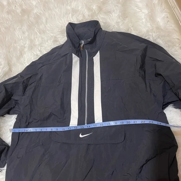 Vtg 90s Nike Center Swoosh Windbreaker Jacket 1/4 Zip Pullover Black Sz XL - Picture 7 of 10